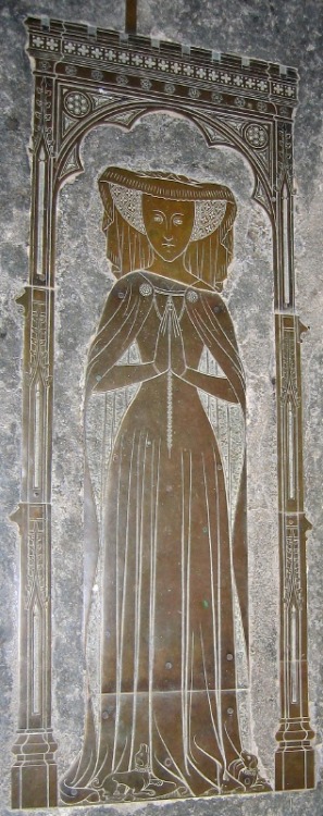 Brass effigy of Lady Eleanor Culpepper, died November 1420