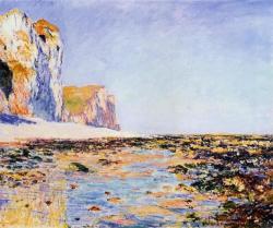 Claudemonet-Art:    Beach And Cliffs At Pourville, Morning Effect  1882  Claude Monet