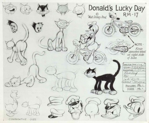 ‪Models for various Donald Duck shorts that feature other animals. The Disneyverse consisted of huma