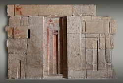 ancientpeoples:  West wall of the chapel of Kaemsenu with niches for Iretnub, Kaemsenu and WerdjedptahOld Kingdom, 5th Dynastyc.2420–2389 B.C.    Kaemsenu was a priest associated with the cult of King Sahure, with the sun temple of King Neferirkare,