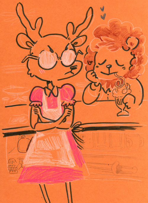 tuesday-cat:the sherrif and the bartender are two gals in loooove~ fanart of @club-crab‘s SPACEFROG 