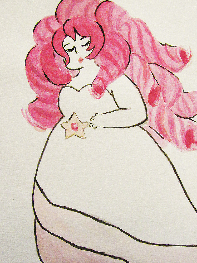 ashley-barat:  Rose Quartz in watercolours :)