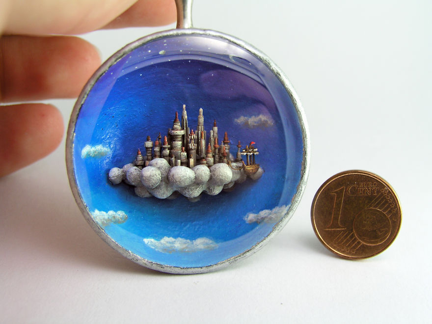 culturenlifestyle: Artist Creates Exquisite Steampunk Miniature Worlds in Jewelry