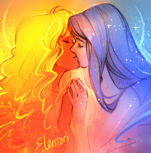 elentori-art:  Sol y la Luna ☀️💕🌙  