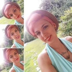 #pinkhair #bluedress #sunny #afternoon #heylookismiled