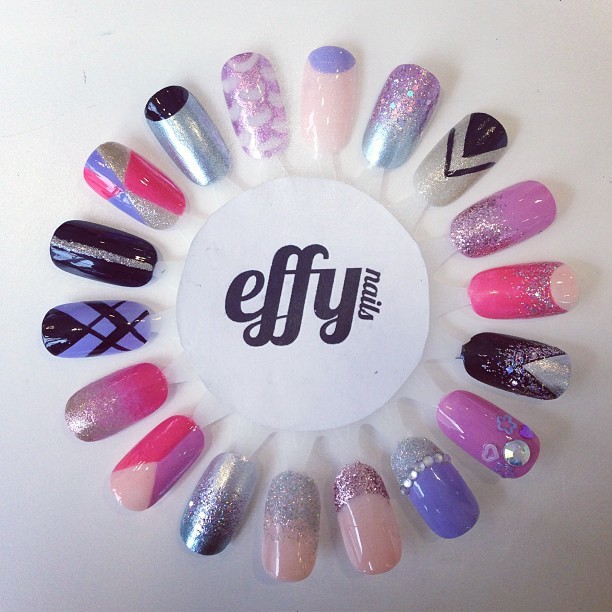 Effy Nails - Glitter, metallics, peaches & pinks… Its PROM...