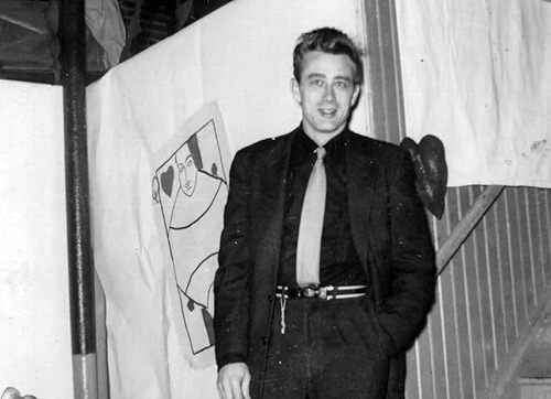 jamesdeaner:  James Dean photographed by Dennis Stock at the Sweethearts Ball at his old high school. 