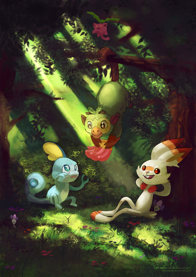 Sobble, Grookey and Scorbunny! >> etsy store #pokemon#sobble#grookey#scorbunny#galar #gen 8 pokemon #fanart#art#fanart friday#painting#my art#complete#print #Artists of Tumblr  #artists on tumblr