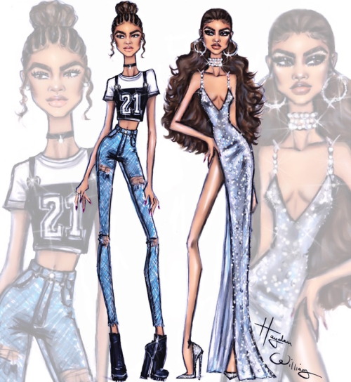 haydenwilliamsillustrations: Zendaya ‘Day to Night’ Birthday Glam by Hayden Williams.Hap