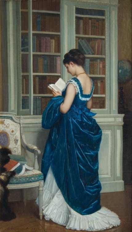 marzipanandminutiae: electronicgallery:In the Library by Auguste Toulmouche I wonder if people reali