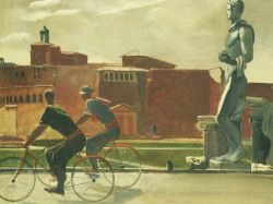 Toinelikesart:  Italian Workers On Bikes1935 Alexander Aleksandrovich Deineka Was
