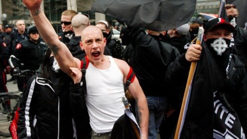 socialistexan:  @sekuwido   See, this is what happens when people live in insular bubbles and think politics only happens in closed rooms and debate floors. People who aren’t targeted by Neo-Nazis believe the Nazis don’t actually exist, that they