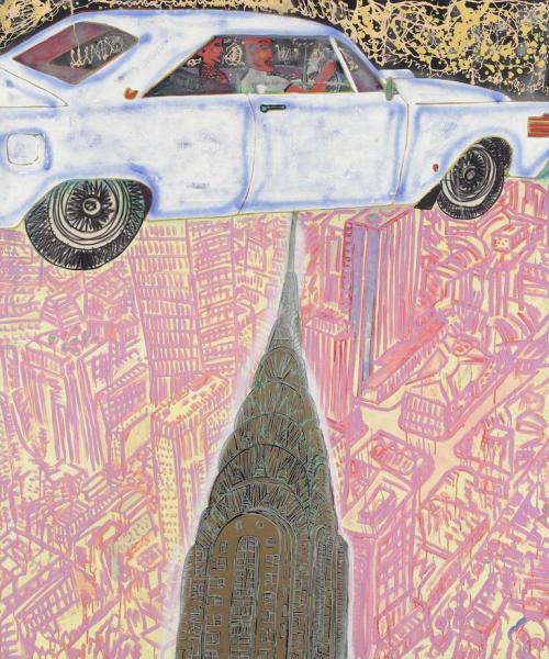 Boom, boom, boom, boom (the sublime)   -   Peter Doig, 1982Scottish, b.1959-Oil on canvas,70.8 x 59.