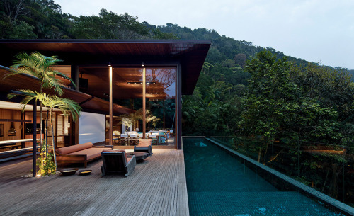 cjwho:  AMA House in Brazil Designed by Brazilian architects Bernardes + Jacobsen, the impressive and luxurious AMA house is nestled amongst the tropical coastal hills near the city of Guarujá in São Paulo. Spread over three floors, the house touches