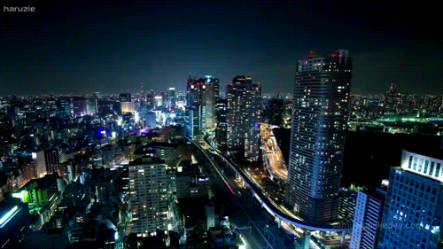 sixpenceee:  Here is a compilation of city lights gifs. Here are similar compilations featured on&nb