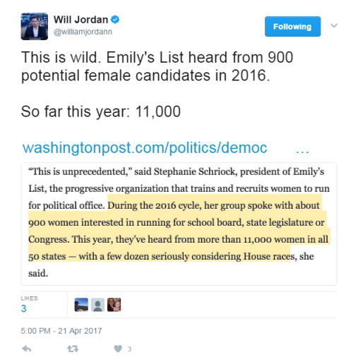profeminist: Source Democrats partner with political newcomers aiming to create anti-Trump wave in 2018 midterms 