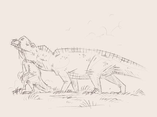 Some quick sketches, thylacosmilus, ogresuchus, tanystropheus, poposaurus, aegirocassis, incisivosau