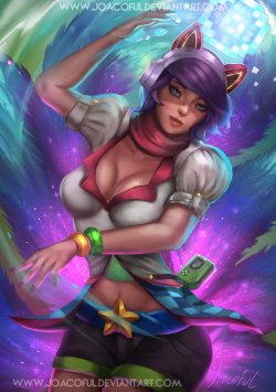 league-of-legends-sexy-girls:  Arcade Ahri by joacoful    Whoever drew this needs to go back to drawing school. 