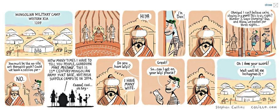 We love this glamping comic strip by Stephen... |