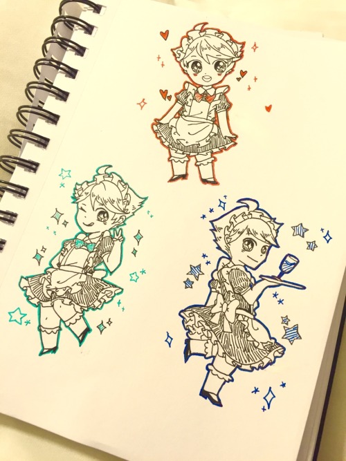 rainchime-s: SOME CUTE MAIDKAWAS I DREW TODAY ✌️✨❤️