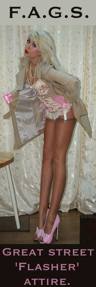 faggotryngendersissification:  Great street ‘flasher’ attire.  F.A.G.S. 