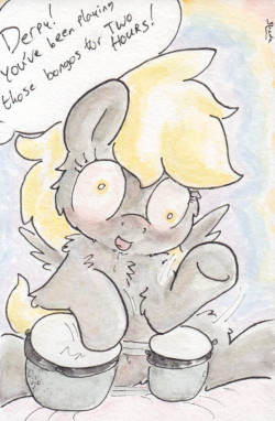 Slightlyshade:  Derpy Plays The Bongos.. A Lot! Unrelatedly, I Know I’ve Missed