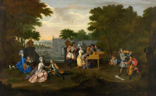 Painting titled ‘Concert Champêtre’ part of the so called ‘Fêtes Galantes’ series by Bernard Picart,