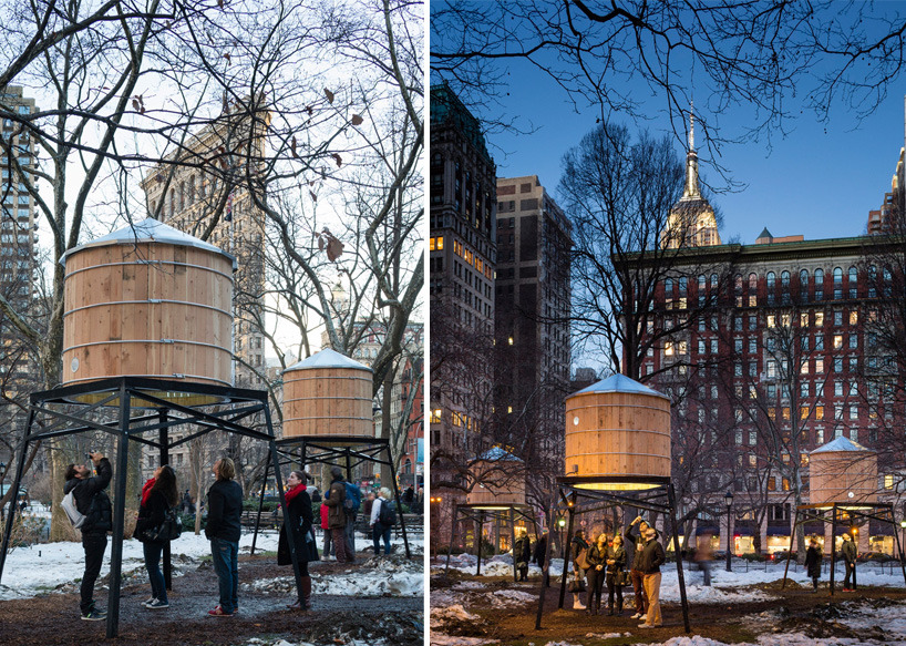 bobbycaputo:  Artist Ivan Navarro places infinite neons within water tower sculptures