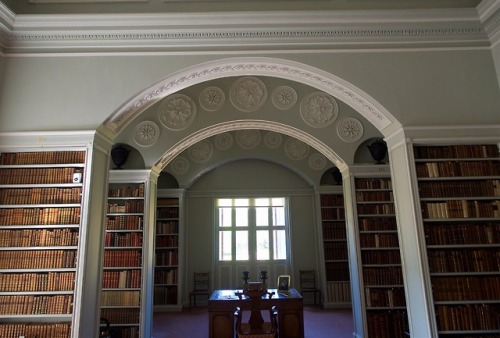 cair–paravel:The book room in Wimpole Hall, Cambridgeshire. The room was designed by Sir John 