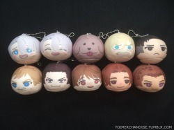 yoimerchandise: YOI x Ensky Omanjuu Niginigi Mascots (Series 2) Original Release Date:May 2017 Featured Characters (9 Total):Viktor (Regular and Animate bonus versions), Makkachin, Yuri, Otabek, Emil, Georgi, Guang Hong, Leo, Michele Highlights:Following