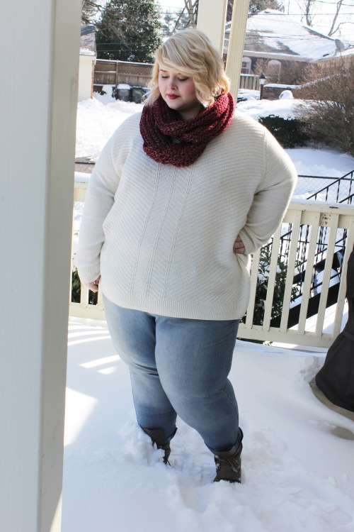 afatfox:  hey kits!  sorry for being MIA for awhile. it recently snowed here in KY and I took a couple outfit pictures that I thought I’d sharesweater ~ target (4)jeggings ~ torrid (26)scarf ~ giftedboots ~ torrid lips ~ revlon colorburst balm stain