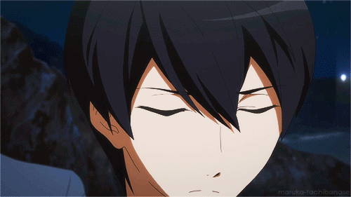 maruka-tachibanase:  This is supposed to be a serious scene involving Rei but out of context look at this soap opera shit:  “Haru….you are only 75% water.” *dramatic-as-fuck panning shot* *long-ass pause*  "…damn.”   