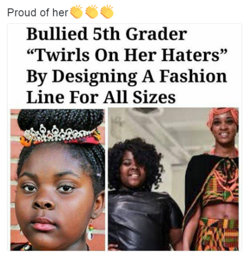 the-real-eye-to-see:  This girl became the youngest designer in history represented at New York fashion week! Our schools are so hateful, racist and cruel! It is too hard for girls like Egypt “Ify” Ufele to ignore these bullies! She overcomed all