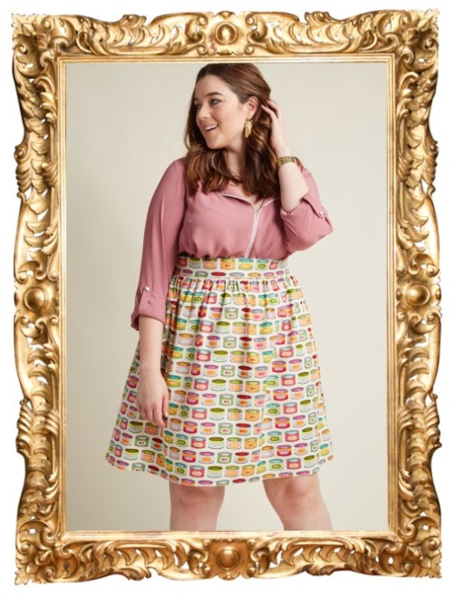 Lively Vibe Cotton A-Line Skirt in Cat Food - $34.99 (was $65)