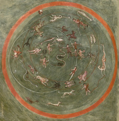 deathandmysticism:Astronomical diagrams, Salzburg, early 9th century 