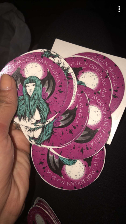 “Kylie Morrigan Maria” 2018Ink and digital collage Kylie printed stickers of it to hand out at San D