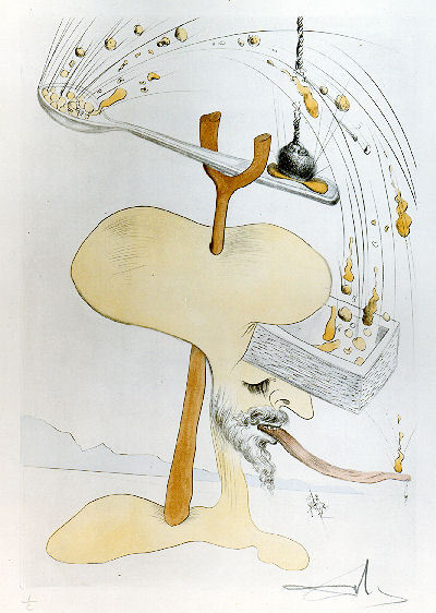 hvammar:  Salvador Dali, limited edition Visions de Quevedo prints. 1975.