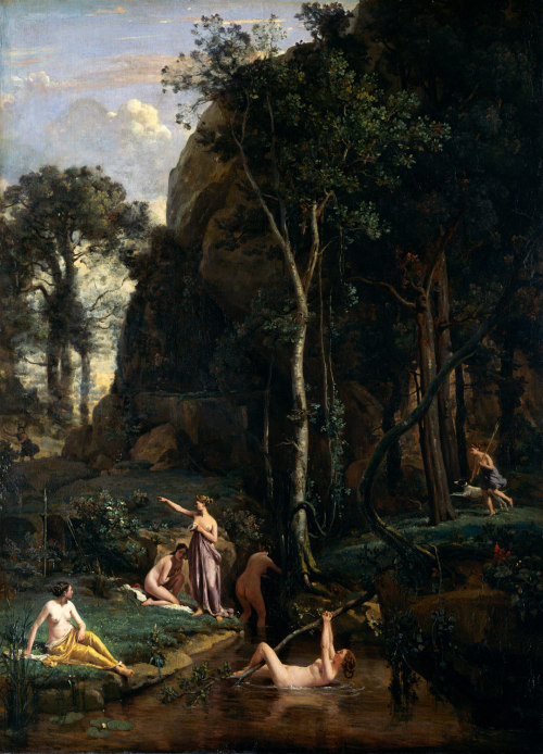 jimlovesart:Camille Corot - Diana and Actaeon, 1836. 