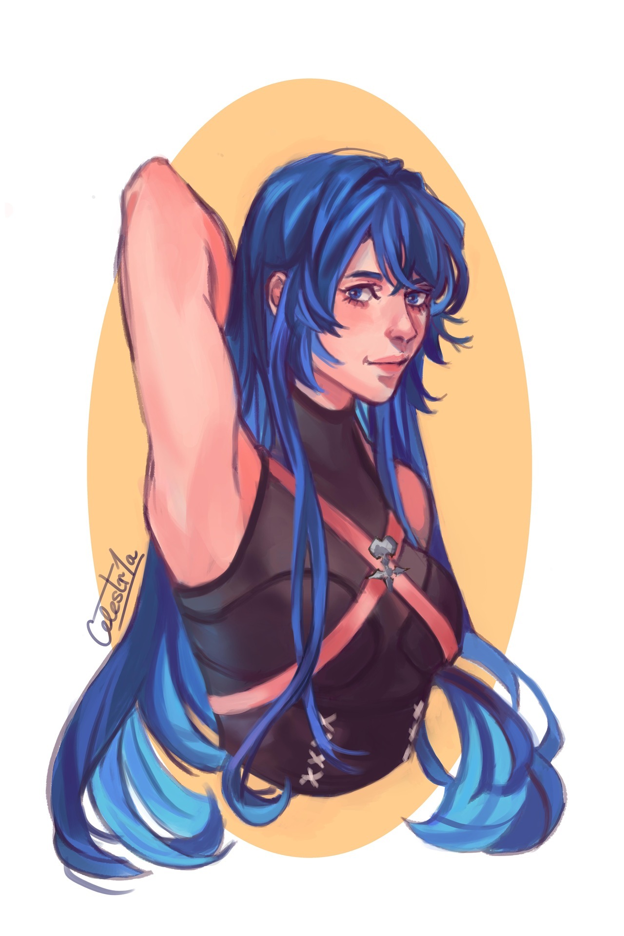 celestr1a:  I thought about Aqua with long hair. In comparison I scribbled the original