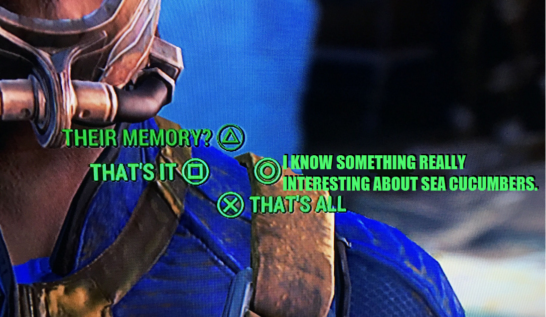 glumshoe: glumshoe: having a hyperfixation is like if Fallout 4 had the dialogue