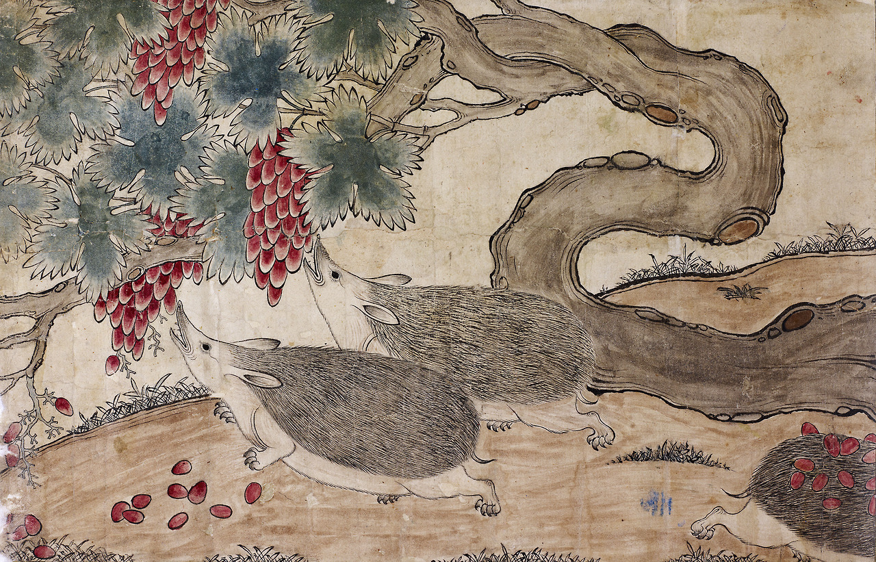 discardingimages:  hedgehogs at a vineyard Diez-Album, Persia 15th century Berlin,