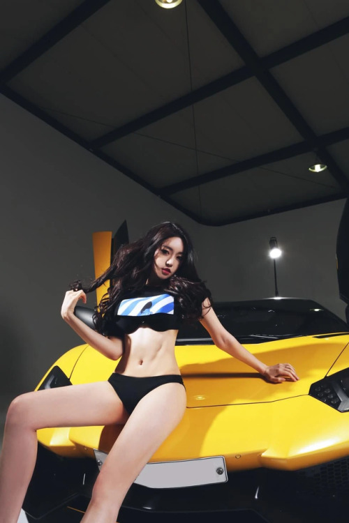 Kpop idol from Bambino Eunsol in sexy Lamborghini. Her instagram.