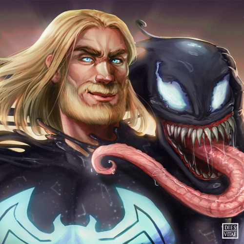 Last Venom fanart of the year!Eddie Brock as Cosmic Venom together with his Other.A gift for my dear