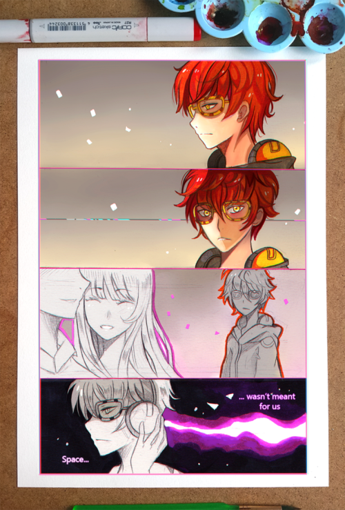 Mystic Messenger - Space Ahhh it has been a while since I drew a comic page and I just finished all 