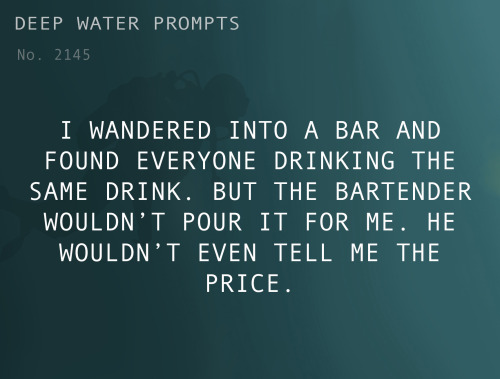 Text: I wandered into a bar and found everyone drinking the same drink. But the bartender wouldn’t p