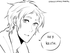 crazycookiemaniac:  Uhhh this was supposed to be a simple comic but then Keith being scared of losing Lance happened so I let it be. Anyway there’s not enough cheese in my Klance