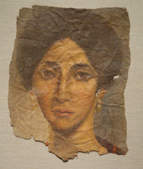 Funerary portrait of a woman from Roman Egypt.  Artist unknown; Antonine period (ca. 138-192 CE).  N