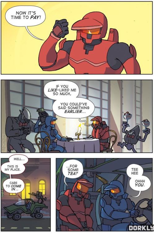 norcalnoise:  insanelygaming:  Halo- Tea-Time Created by Dorkly  #rvb has ruined me i was so confused #i was like??? why is caboose and sarge dating #then i remembered halo is a thing Same 