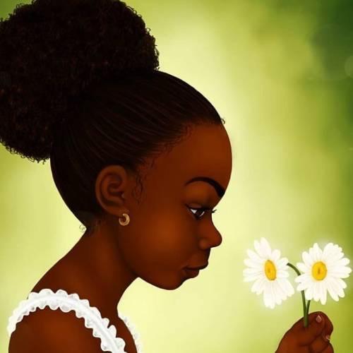 Daisies#blackart #blackartist #Afroart #instagood #instaart #kiratheartist #kinkyhair #afropuff #bla