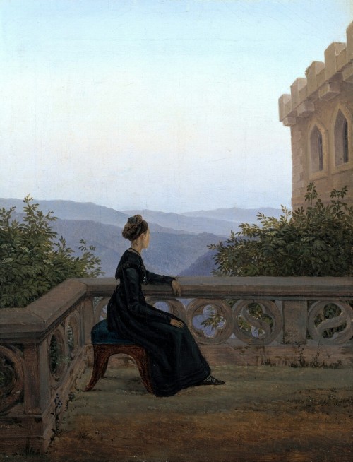 sommartidsvarmod:Woman on the Balcony, by Carl Gustav Carus (1824)